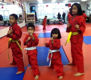 kids ready to practice children's martial arts
